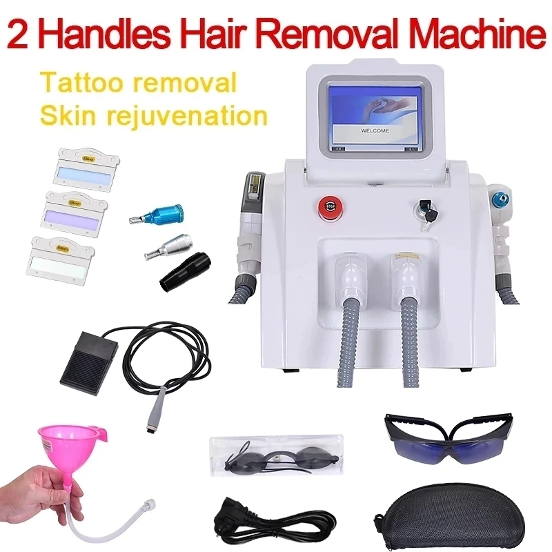 

2024 Portable Laser 2 In 1 Nd Yag Tattoo Removal Machine IPL OPT L-aser Hair Removal Machine ND YAG Tattoo Removal Hair Laser