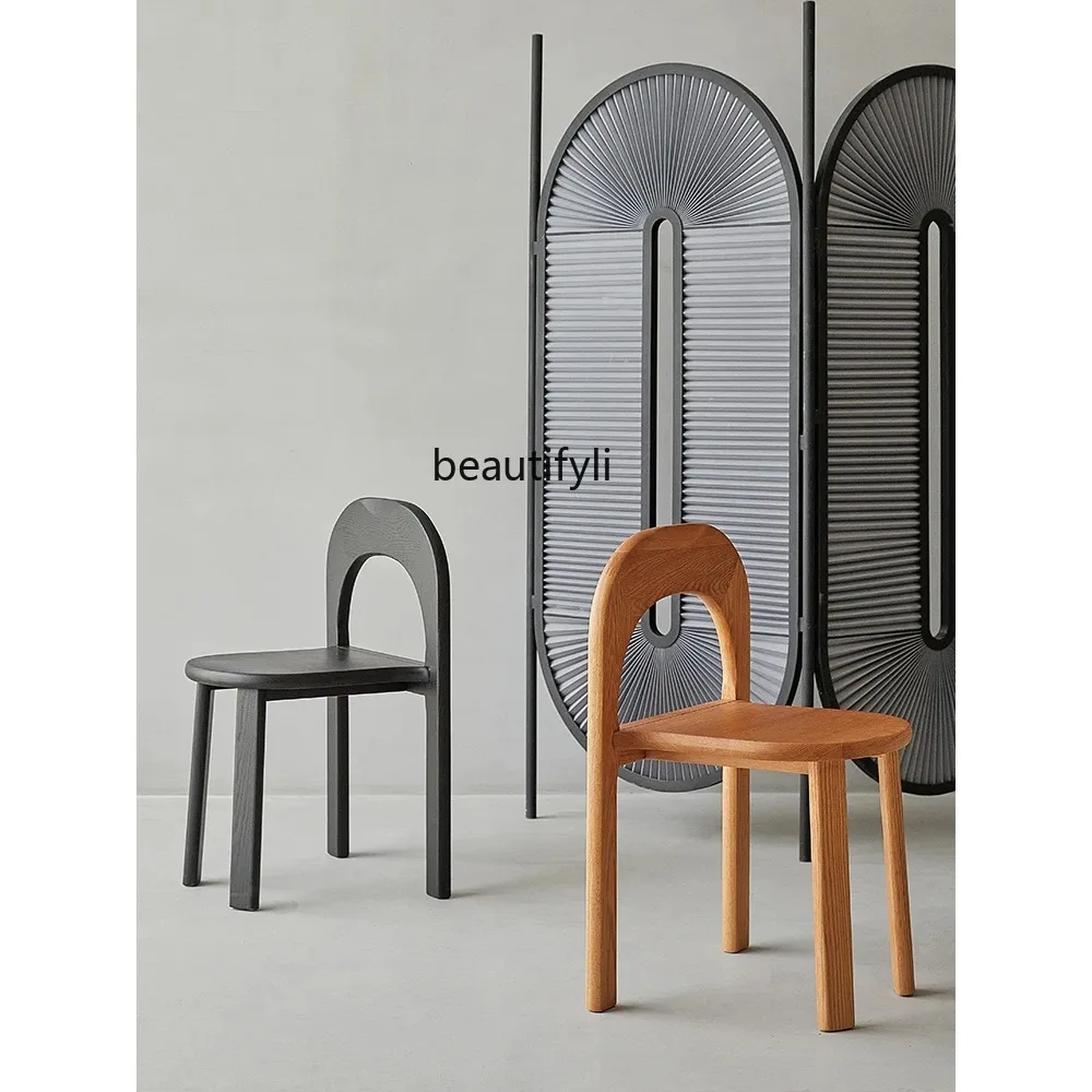 

Solid Wood Dining Chair Home Mid-Ancient Backrest Stool Chair Minimalist