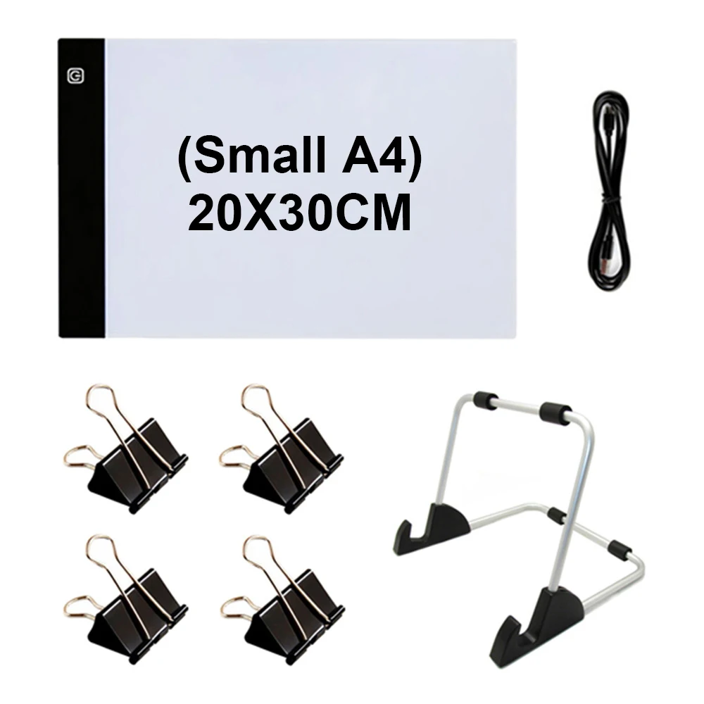 A4 LED Light Pad For Diamond Painting Kit With USB Powered Light Pad Adjustable Brightness,Bracket ,Clip And Storage Bag