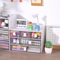 1PC White Plastic Stackable Desktop Drawer Organizer, Multi-Functional Storage Box for Office, Home, and Classroom 2