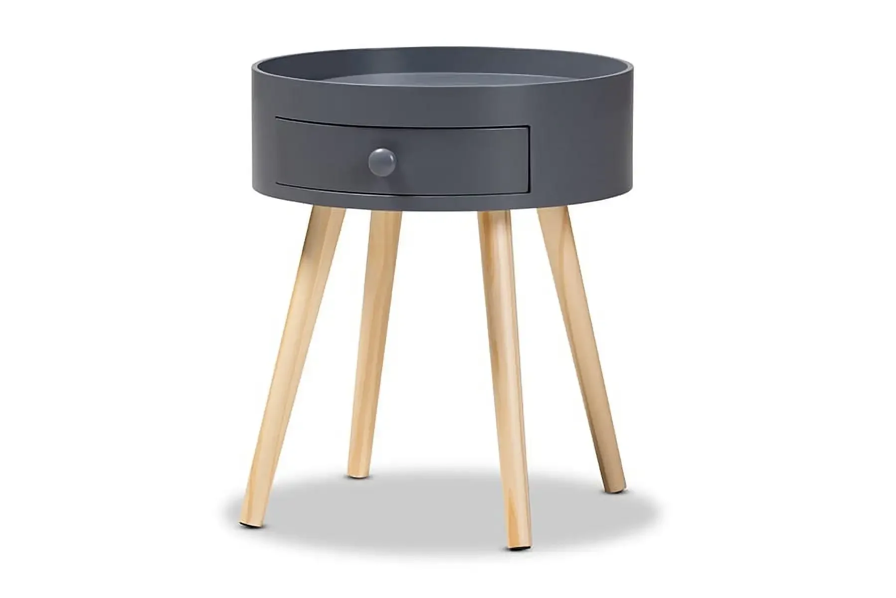 

Современный серый деревянный стол с 1 выдвижным ящиком Jessen Mid-Century