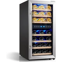 Wine Cooler Refrigerator Wine Refrigerator 33 Bottles Dual Zones 16 Inch Mini Wine Fridge 1