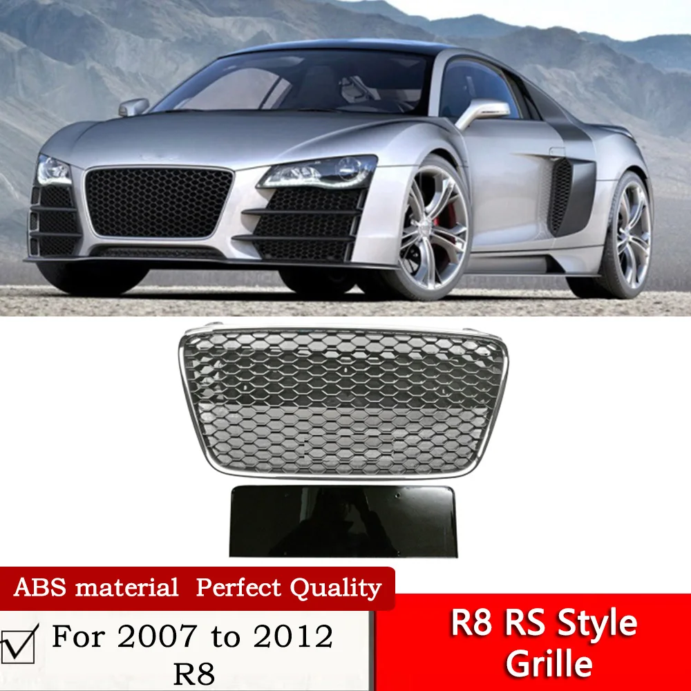 

R8 RS Style Grille For 2007 to 2012 R8 Modification Glossy Black ABS Material R8 Quattro Cellular Grille Kit