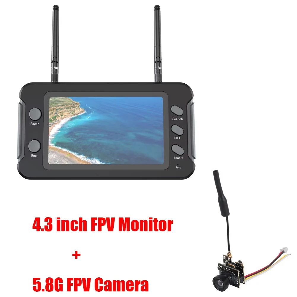 Lunettes FPV 5.8G avec écran 3 pouces et caméra 25mW pour drone RC, vue arrière