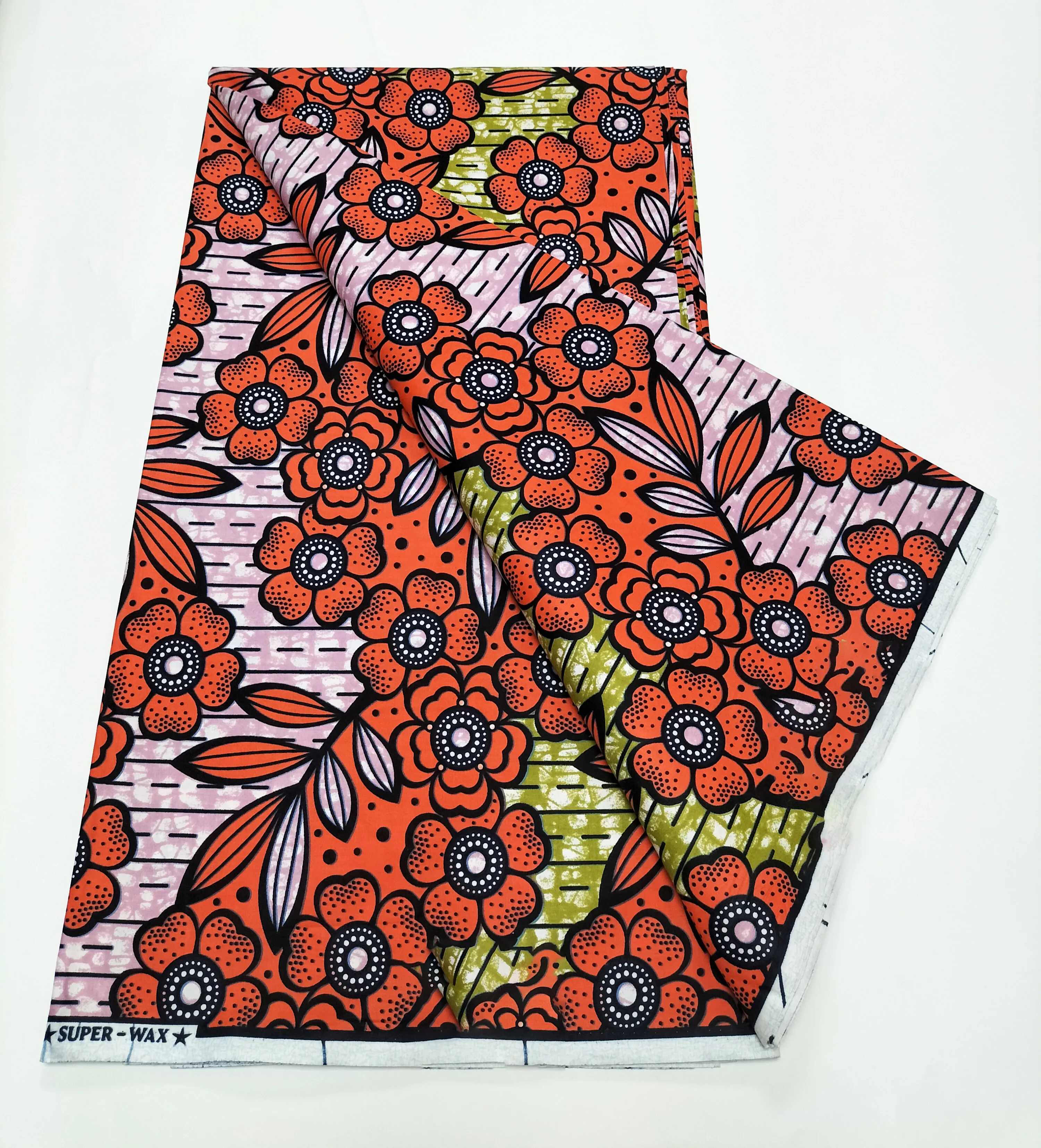 2025 Latest SuperW Design African Real Wax Print Fabric Nigerian 100% Cotton Ankara Sewing Cloth Party Dresses Soft Pagne 6