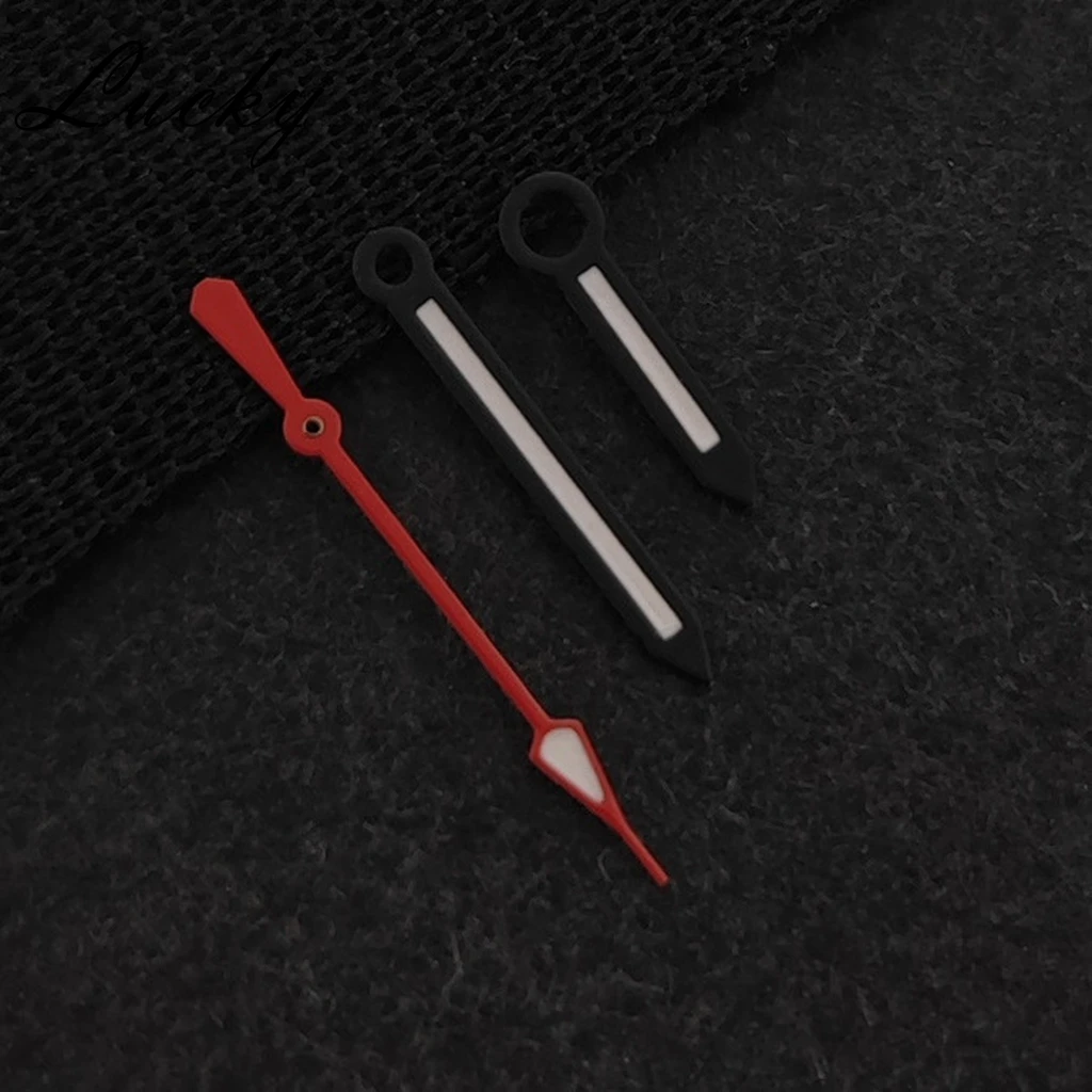 Premium Green Luminous Watch Hands - Black & Red Accent