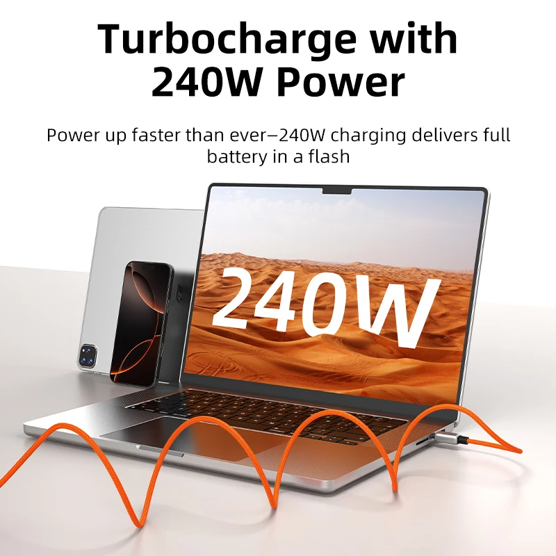 CABLETIME 240W Magnetic Fast Charging USB-C Power Cable