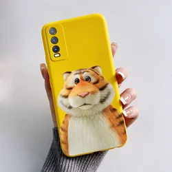 Cute Rabbit and Panda Pattern Silicone Soft Phone Case for Vivo Y11s Y12s Y12a (Yellow - L12)