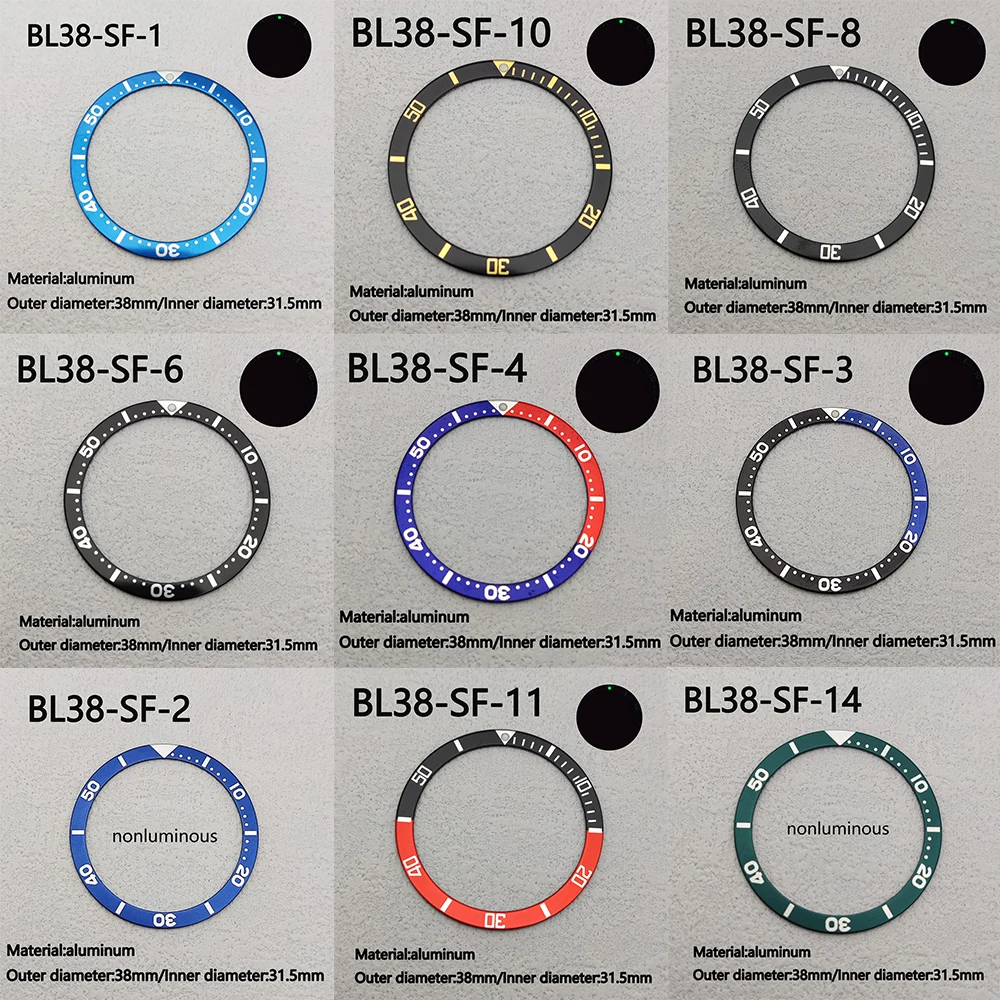 

38mm GMT/SUB/007 Aluminum Digital Watch Bezel Inner Diameter 31.5mm Bicolor Bezel Watch accessories