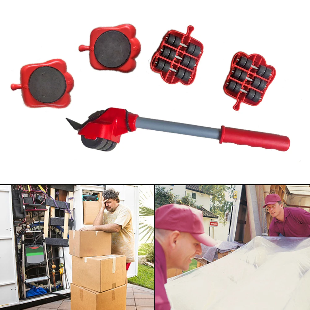 5pcs/set Furniture Lifter Mover Transport Cat Claw Type Lift Move Slides Trolley