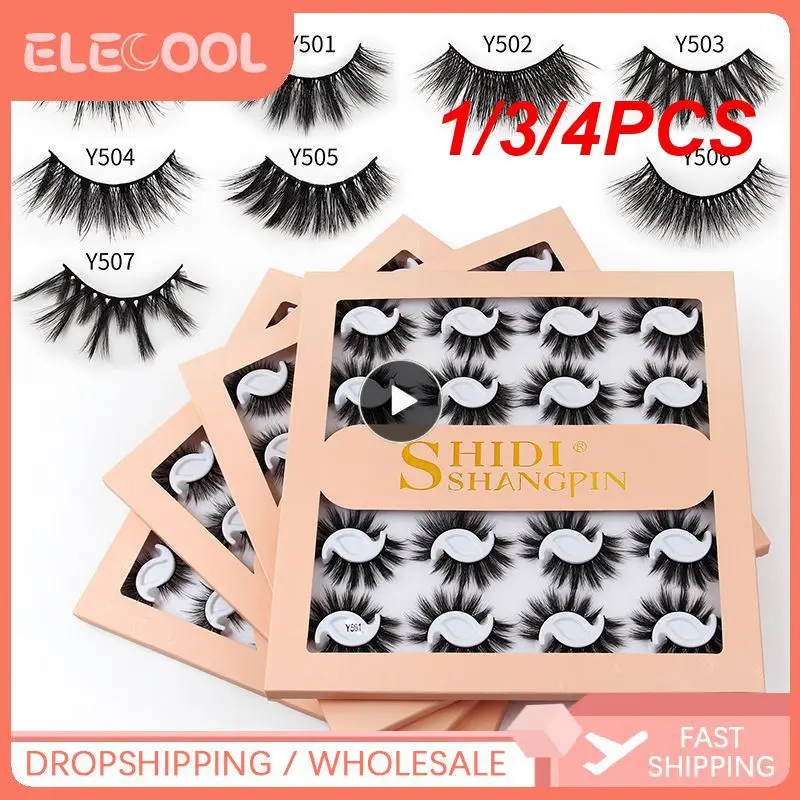 

Накладные ресницы из норки 1/3/4 шт., натуральные густые длинные, ручной работы, инструменты для макияжа