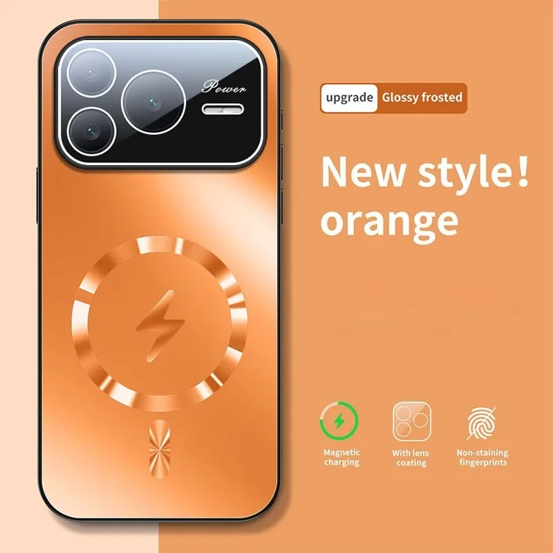Magnetic Wireless Charging Anti-Fall Frosted Lens Film Phone Protection Case