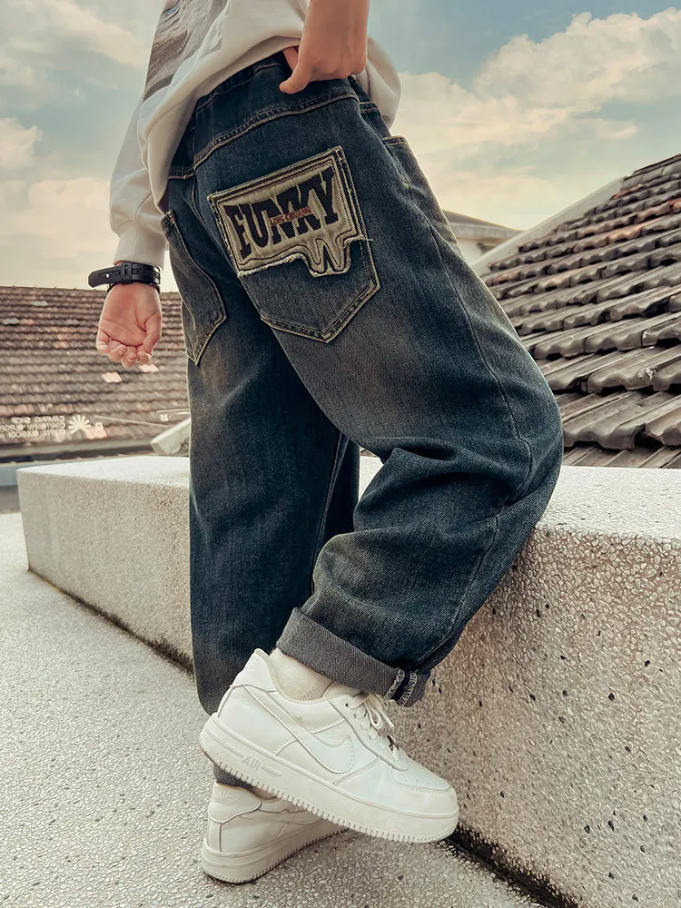 Teenagers Boys Jeans Spring Autumn Kids Denim Trousers