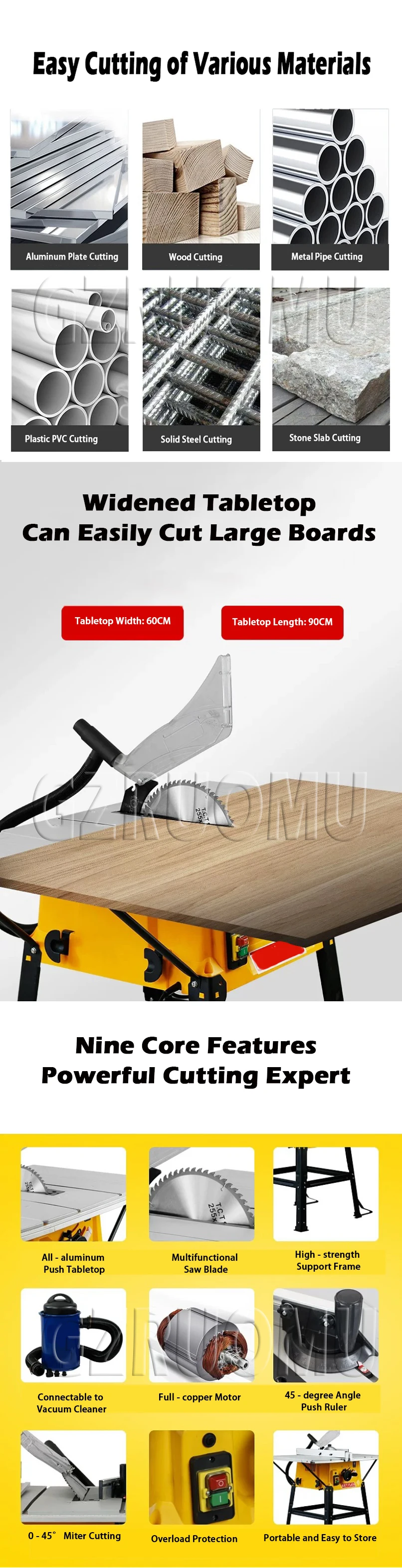 10-Inch Household Miniature Woodworking Table Saw - Electric Multi-Function Prec