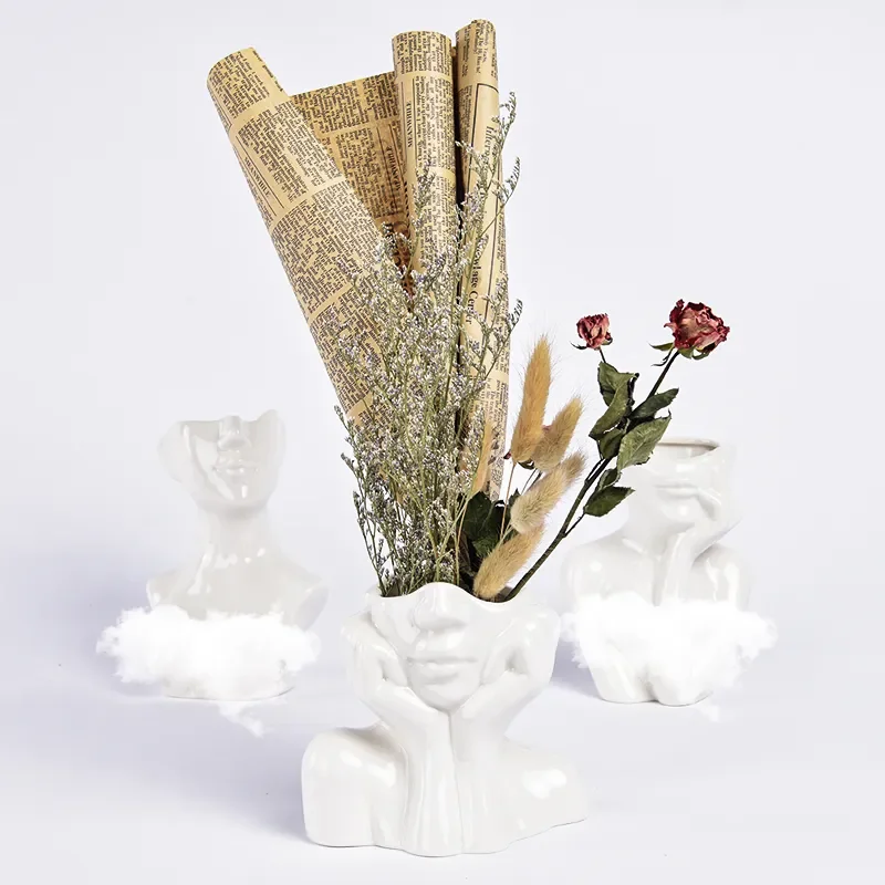 

Art Vase Nordic Style Modern Ceramic Arrangement Dried Flower Home Living Room Office Tabletop Decor Ornaments Vases