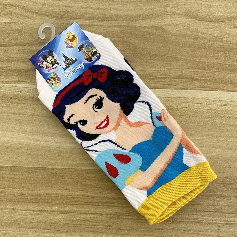 Disney cute children's princess socks mermaid princess anna snow white cute cotton non-slip shoes cartoon socks new