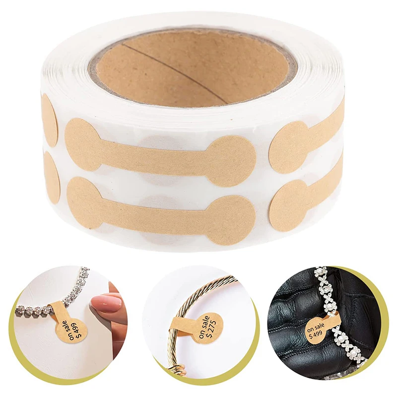 

Self-adhesive Jewelry Price Sticker Labels Natural Kraft Paper Handmade Sticker Labels DIY Display Tools