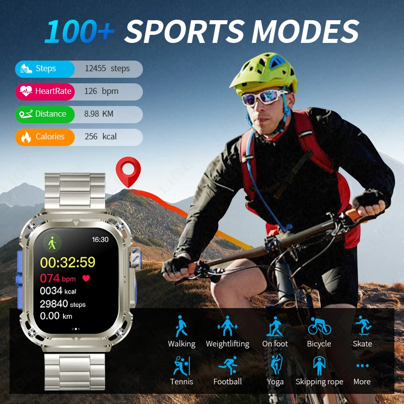 LIGE Z85Max Smart Watch Men Bluetooth Call NFC Heart Rate Blood Pressure Monitoring Outdoor Sport Fitness Tracker Smartwatch Man