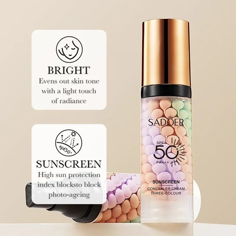 40ml Sunscreen Isolation Cream 3color Face Primer Makeup Moisturizing Cream Invisible Pores Facial Brighten Correcting Cosmetics 6