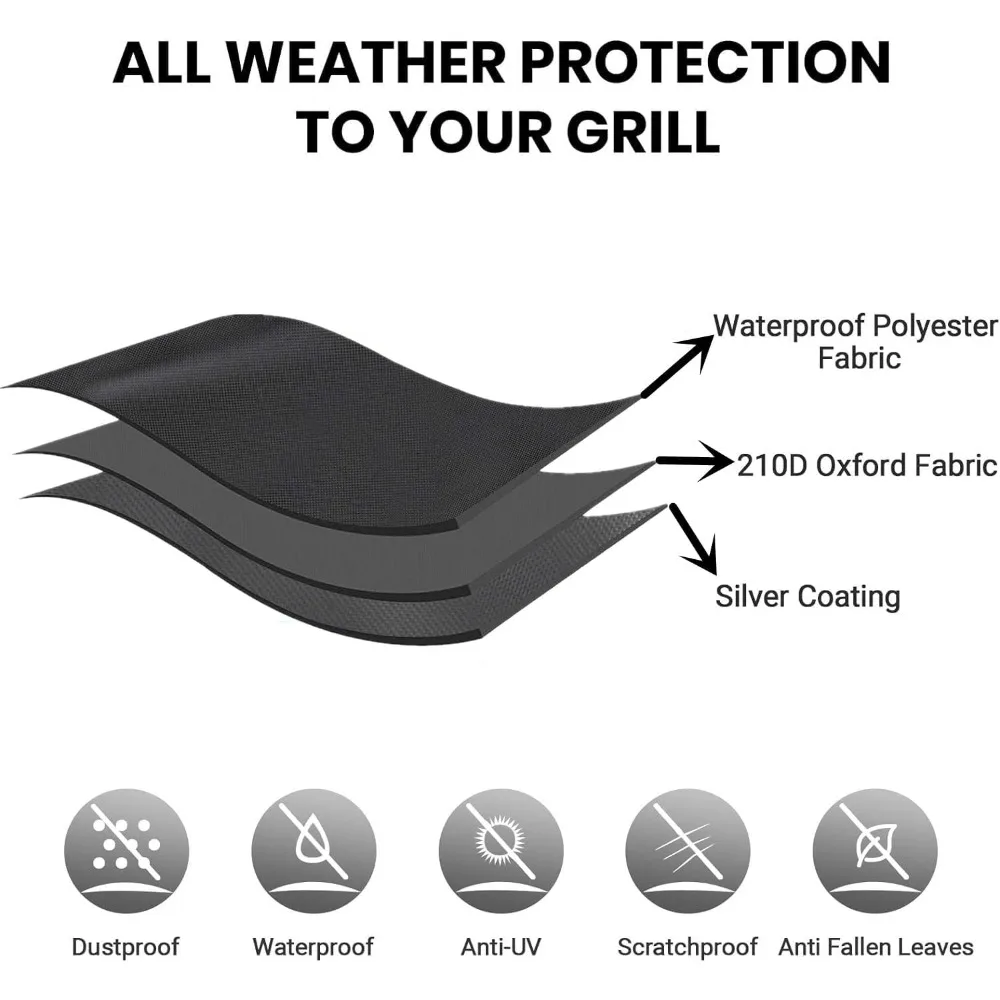 Premium Oxford Cloth Waterproof BBQ Grill Cover - Heavy Duty UV and Sun Protection for Outdoor Use