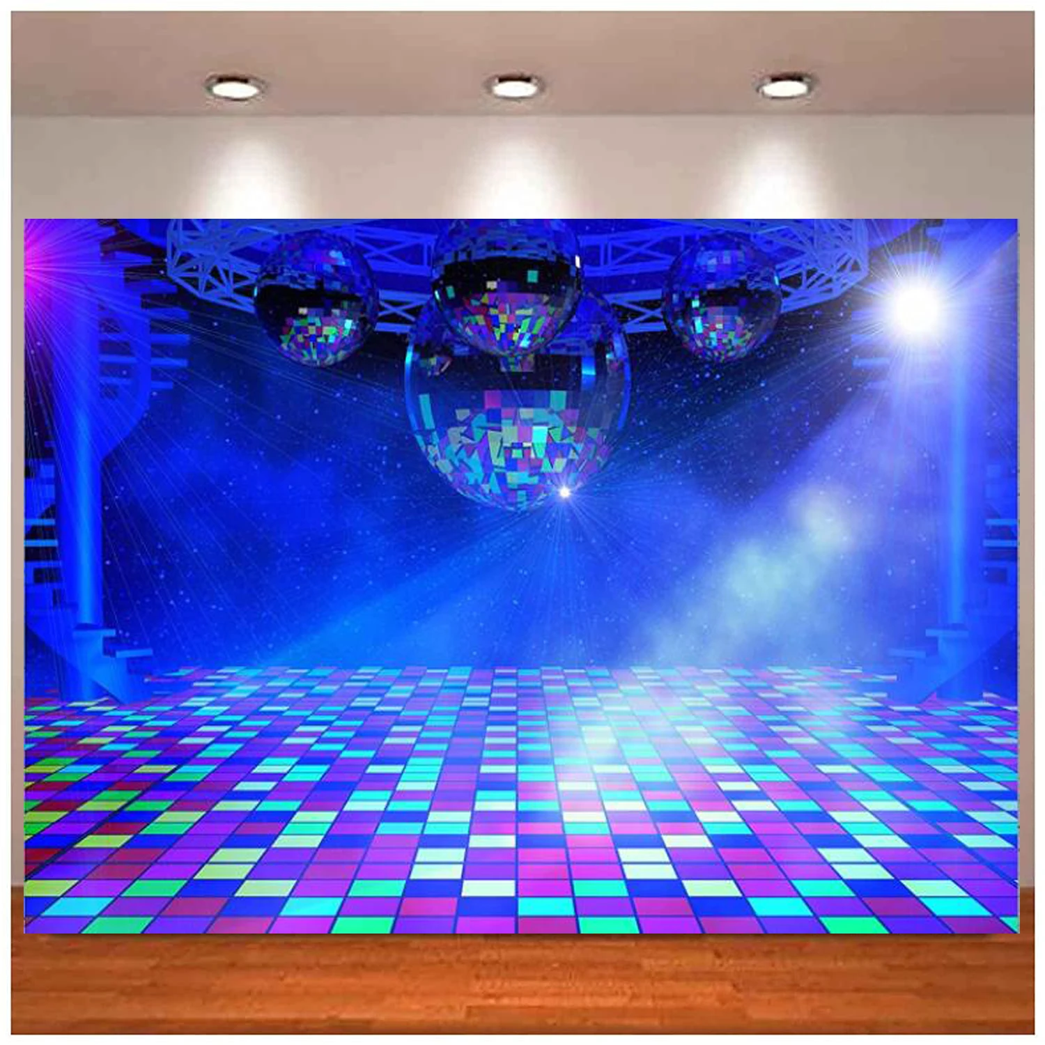 70sDiscoPartyDecorationsBannerBackdropRetroDiscoBallTheme