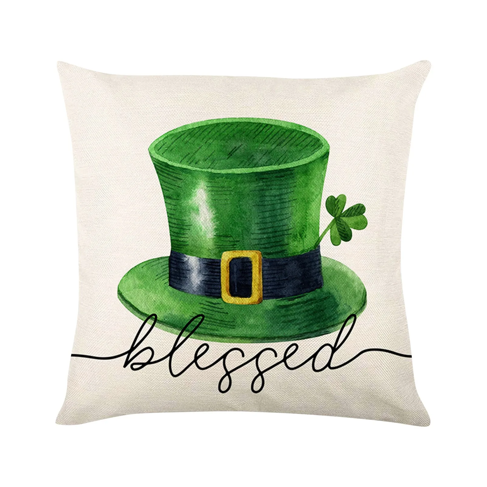 

Квадратная подушка St. Patrick'S Day из хлопка и льна для домашнего декора