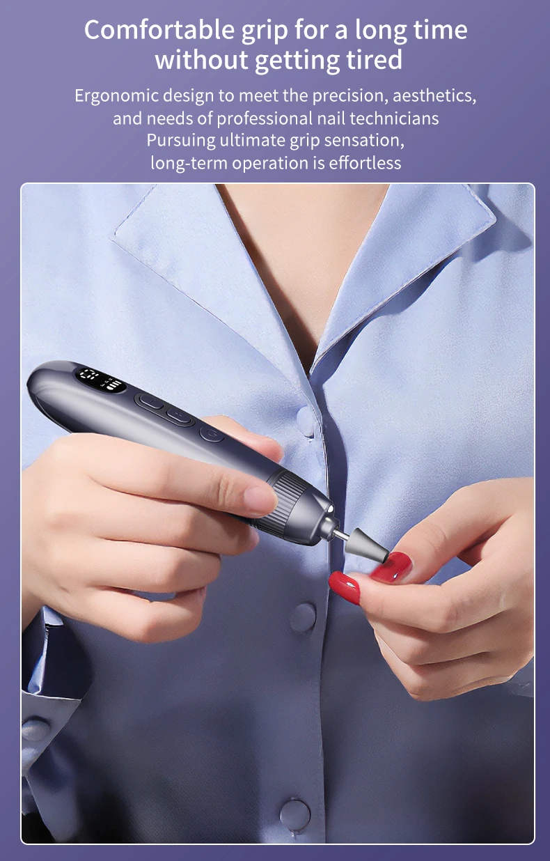 Professional Manicure Pedicure Kit Electric Nail File Set Cordless Nail Drill Ma