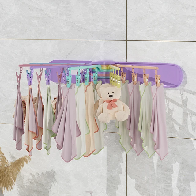 Clothes Hangers Baby Clothes  Plastic Clothes Socks Hanger - 6 Clips Baby  Clothes - Aliexpress