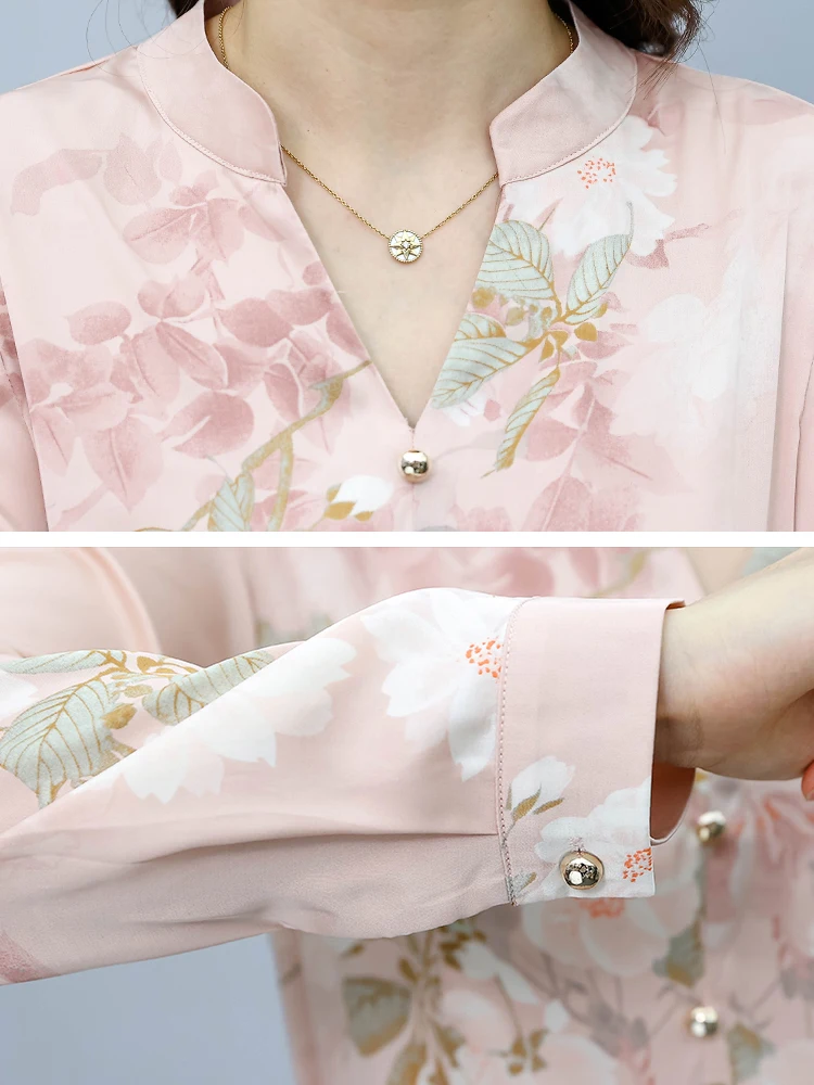 2024 Pink Floral Acetate Satin Casual Long Robe Women Fashion Elegant Chic Party Midi Dress Spring Autumn Bodycon Evening Dress 3