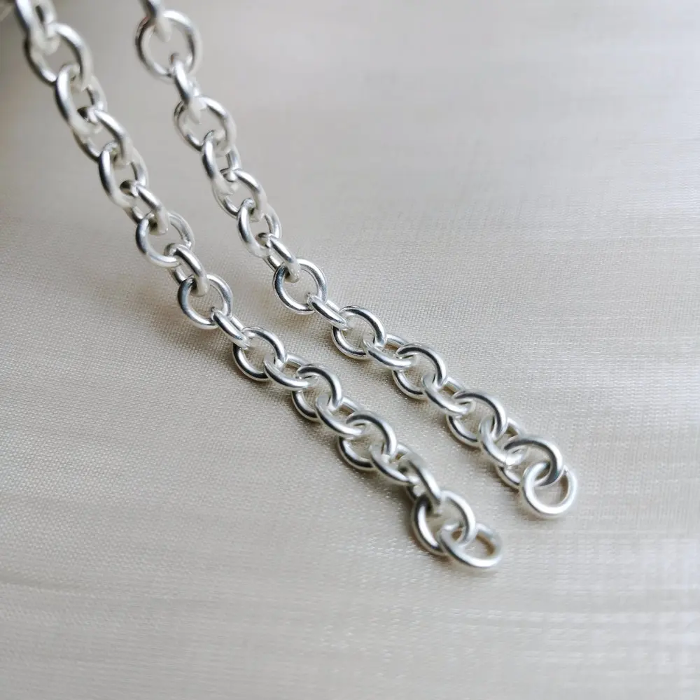 Solid 925 Sterling Silver Oval Cable Chain bulk Loose Rope Link for Jewelry  making Diy Components and Findings, 1 meter - AliExpress