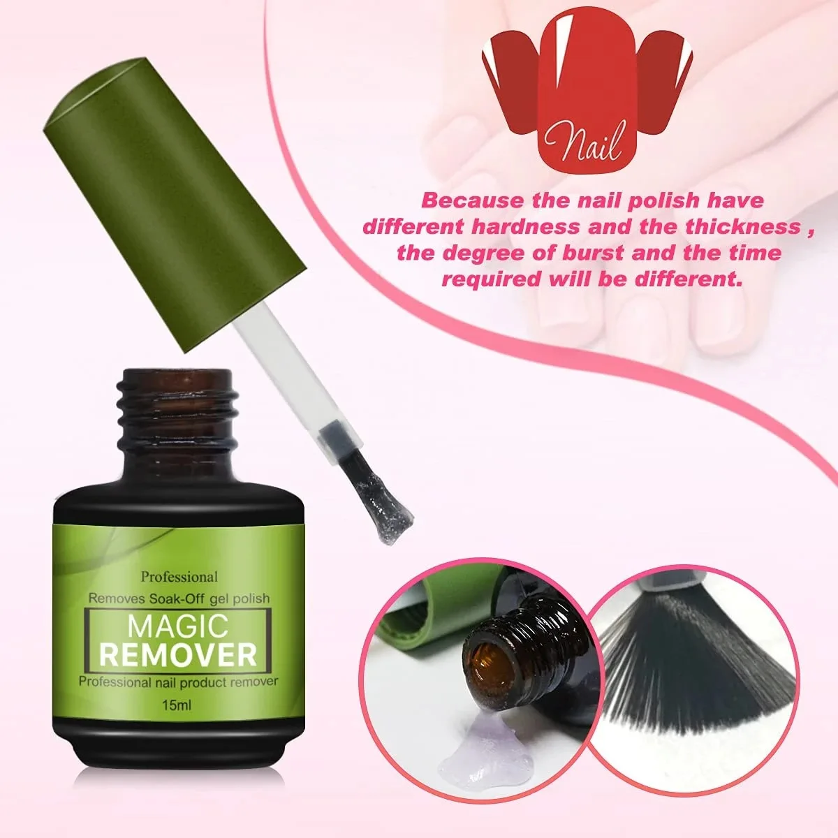 15ml Magic Remover Nail Gel Polish Remover UV Gel Polish Clean 3-5 Mins Fast Remover Semi Permanent Varnish Polish Cancel Glue 4