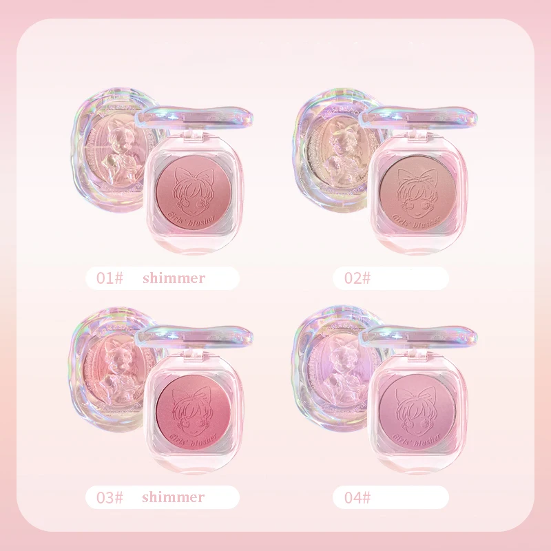 powder blusher girls gradual palette crystal shell cosmetics
