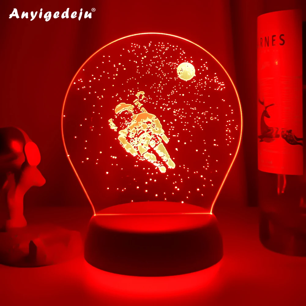 veilleuse LED 3D décoratif en forme d'astronaute Rechargeable par