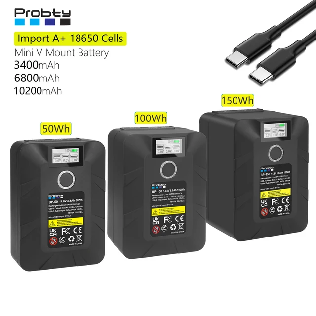 새로운 V 마운트 배터리: 카메라, 스마트폰, 노트북에 전원 공급