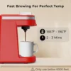 NWE Single Serve Coffee Maker for Cpausle and Coffee Ground, Single Cup Coffee Machine, Auto Shut Off, Red 4