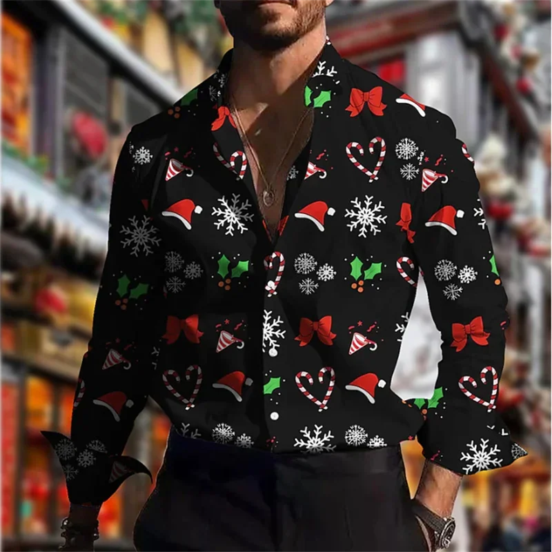 thumbnail image 1 of Gorro de Papá Noel con copos de nieve y diseño nuevo de diseñador para hombre, elegante, navideño, 2024, festivo, patrón HD, suave, cómodo, feliz año nuevo, 1 of 4