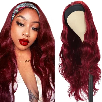 99J Borgogna Fascia Parrucche Dei Capelli Umani Dell'onda Del Corpo 99J Borgogna Parrucca Rossa Glueless Completa Macchina Fatta Parrucche Dei Capelli Umani Per Le Donne