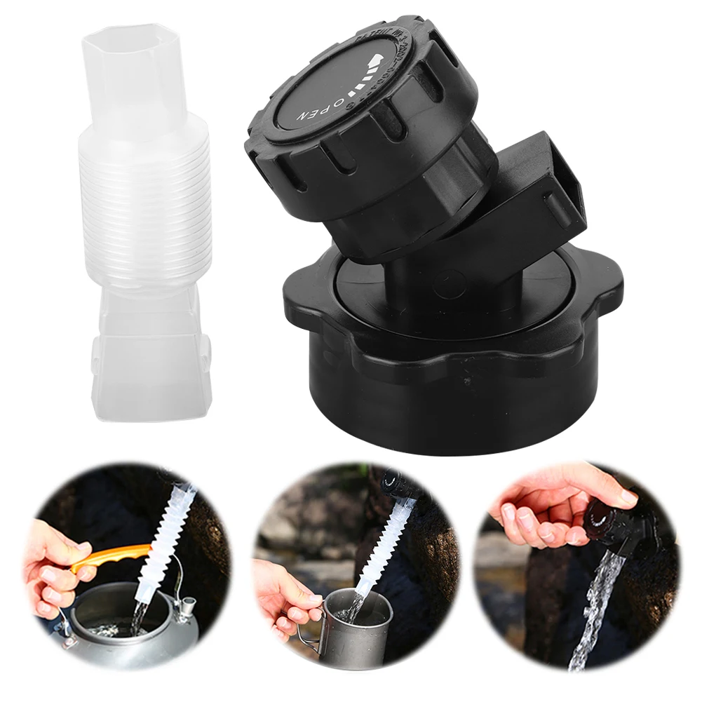 확장 가능한 튜브 물 용기 수도꼭지와 휴대용 수도꼭지 교체 야외 캠핑을위한 캠핑 물 주전자 탭