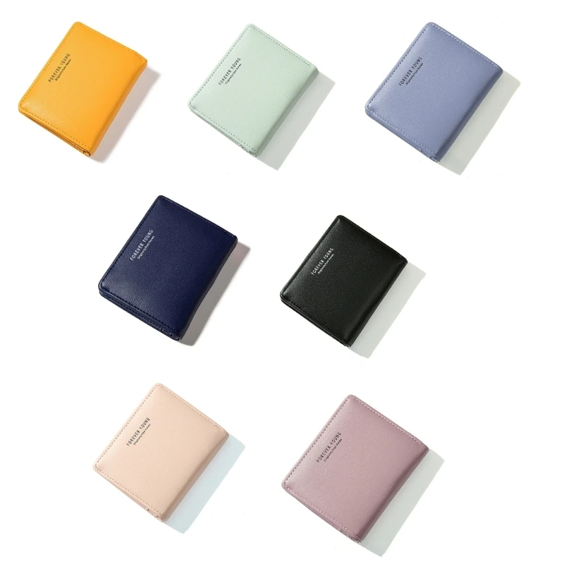 

X4FF Women Short Wallet PU Leather Wallet Credit Card Holder Fashion Coin Purses Business Wallet for Girls