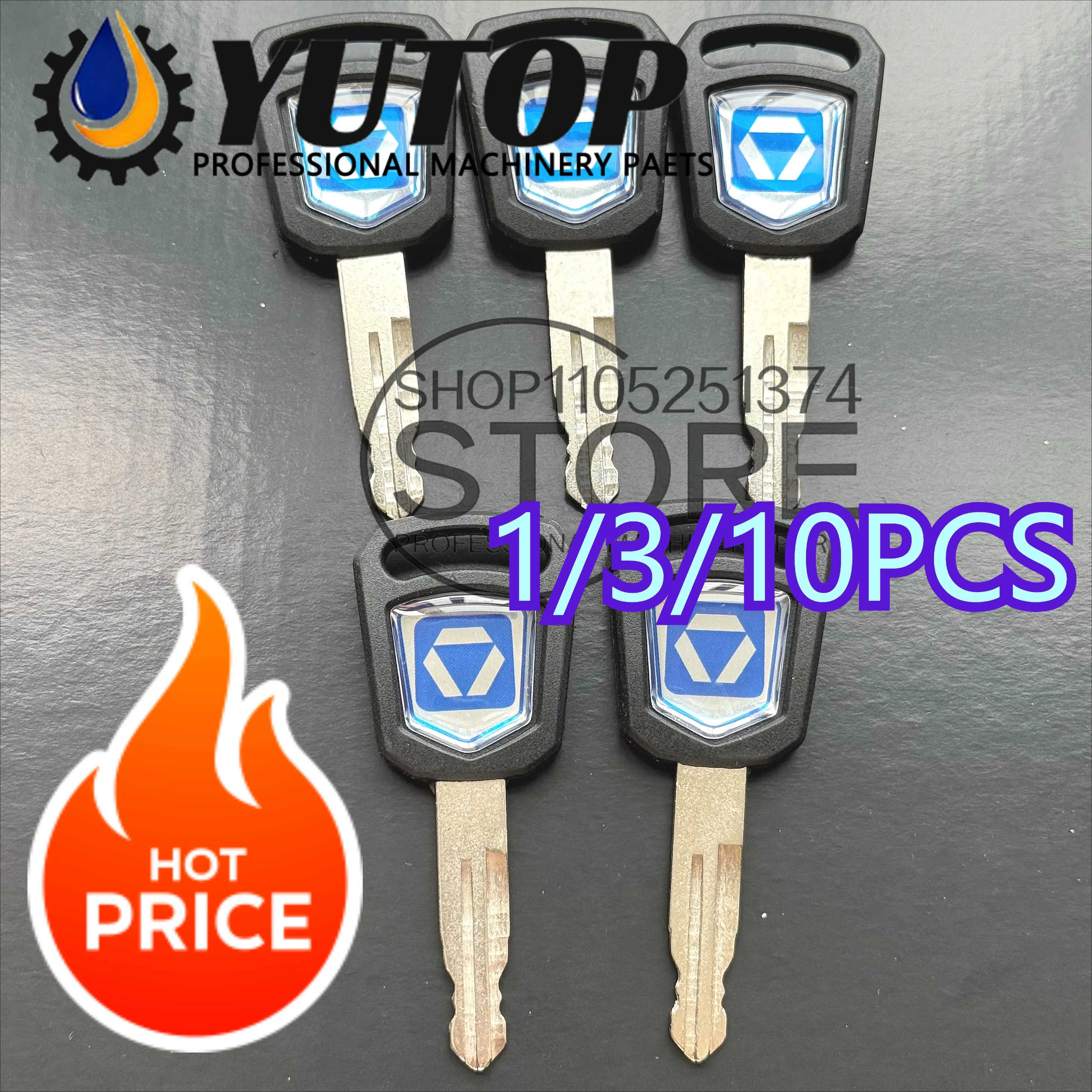 1 ชิ้น/3 ชิ้น/10 ชิ้น สำหรับกุญแจสตาร์ทรถขุด XCMG รุ่นใหม่ XE60DA 65 75DA 85 135C 200 215 กุญแจล็อคประตู