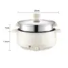 Electric Cooking Pot Nonstick 1.7L Stainless Steel Multifunctional 3 Gear Electric Skillet for Noodles Ramen Porridge Eggs 6