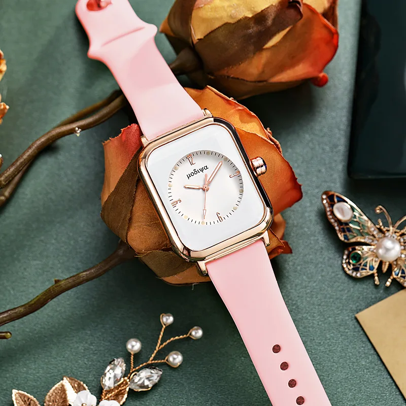 Women Watches Square White Simple Design Ladies Watches Business Silicone Luminous Wristwatch Casual Clock Relogio Feminino 4