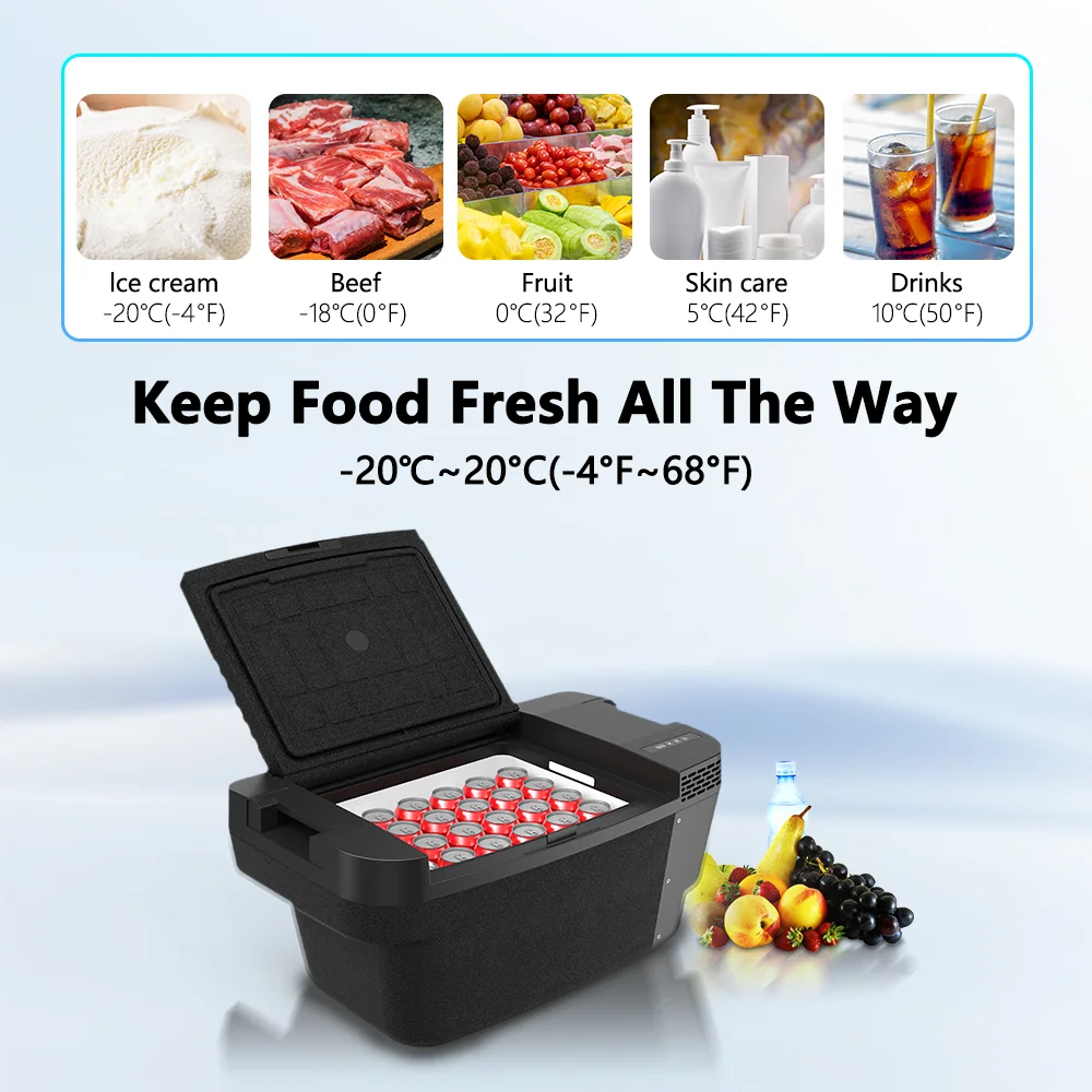 Alpicool TSL35 Portable Car Refrigerator for Tesla Model Y , 37qt(35L) Car Freezer, Fast Cooling Fridge -4℉~68℉, 12/24V DC