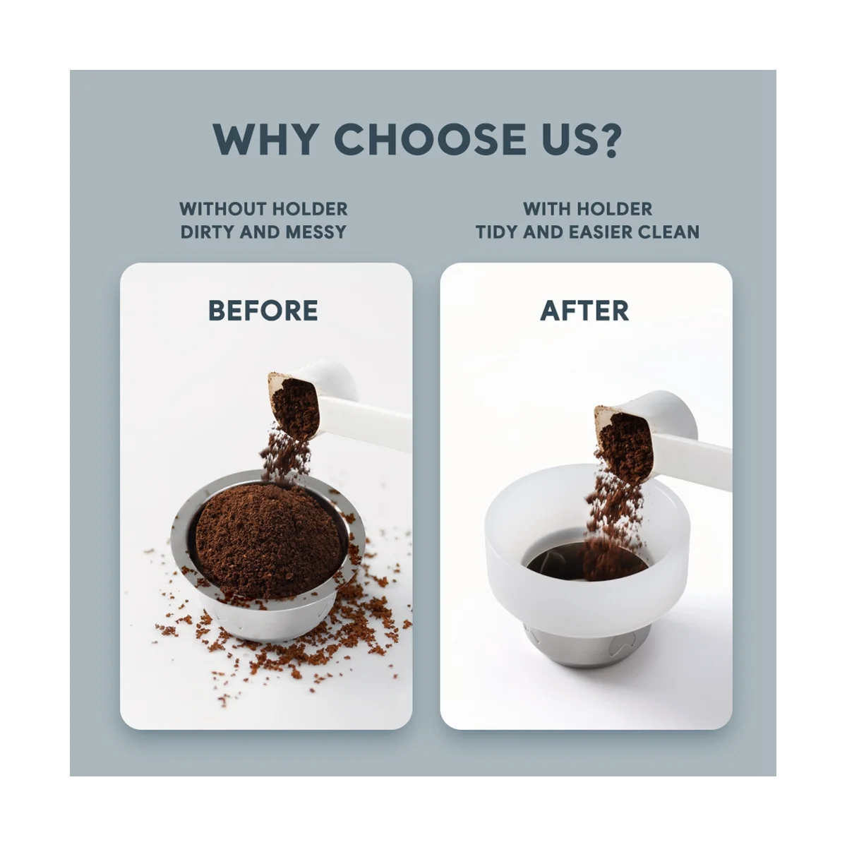 

2PCS Coffee Utensils PP Plastic Cloth Powder Fixed Ring Reusable Coffee Capsule Accessories