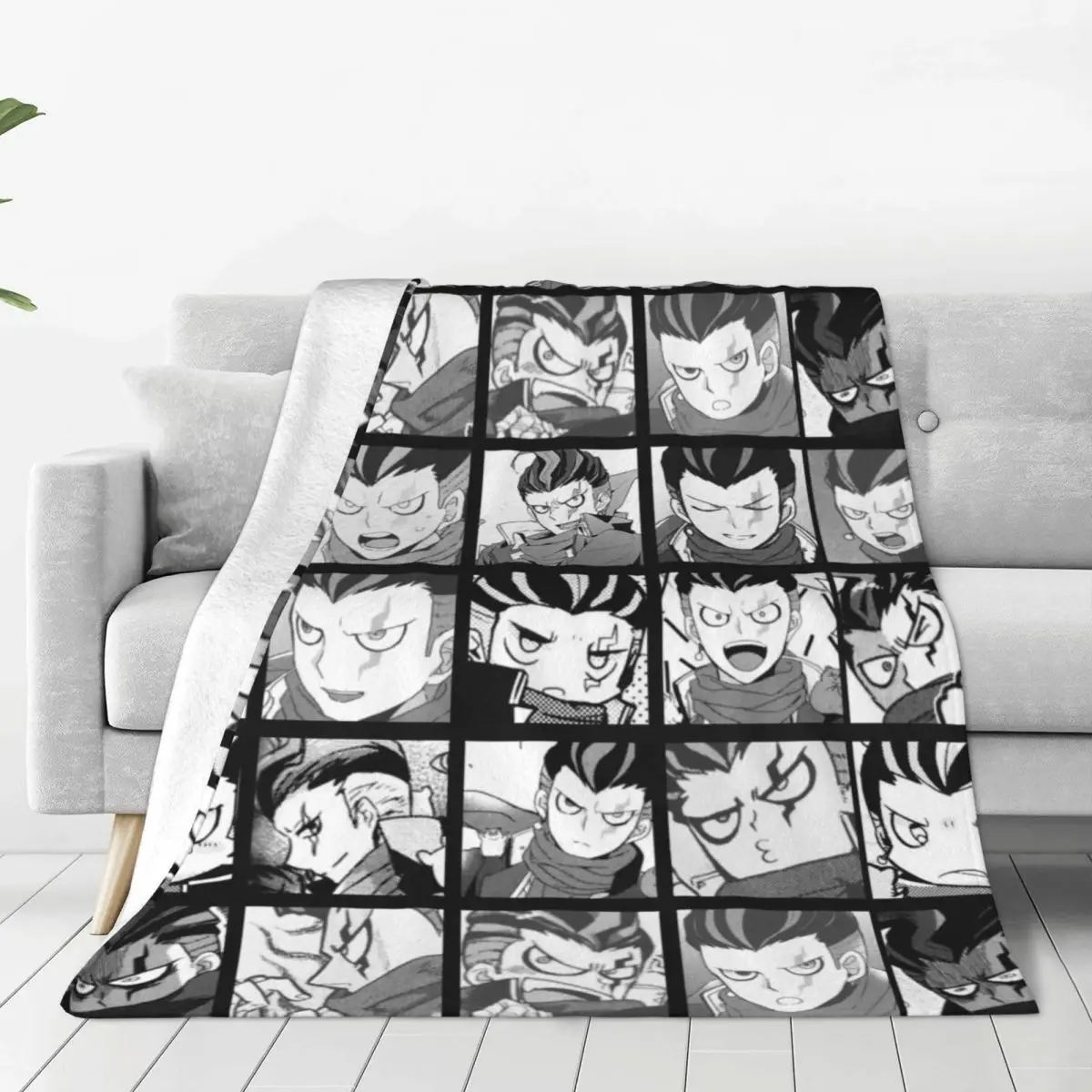 

Gundham Manga Knitted Blanket Danganronpa Anime Flannel Throw Blanket Bed Sofa Printed Soft Warm Bedsprea