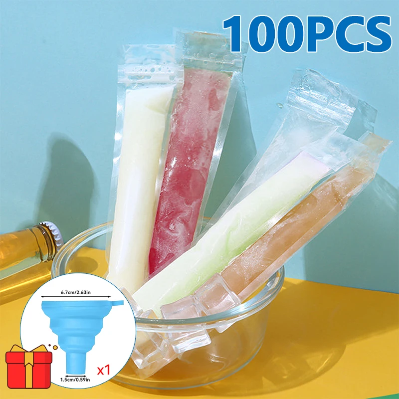 DisposableIcePopsicleBagIcePopMoldBagsIceCreamSticksFreezerTubeswithSilicone