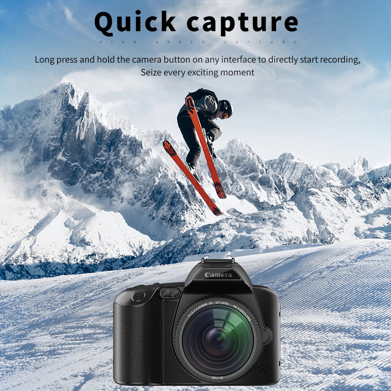4K Digital Camera WiFi Digital Video Camera 64MP Dual Lens 3 Inch IPS Screen 16X Anti-Shake Zoom Night Vision Built-in Battery B - 5