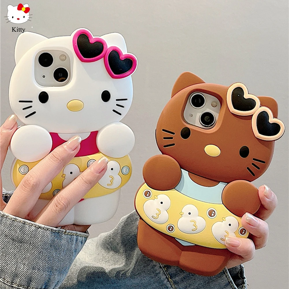 Kawaii Anime Figure Cartoon Hello Kitty Phone Case Girls Smooth