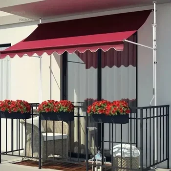 Gazebo pieghevoli moderni Baldacchino telescopico Tendalino verticale Tetto Balcone Cortile Pergola parasole antipioggia e protezione solare per uso domestico 1
