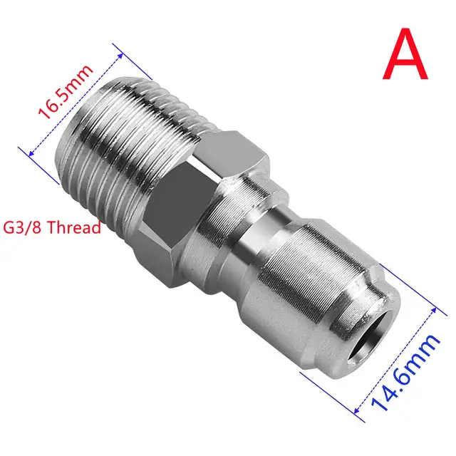 Nagynyomású Alátét 3/8 "Gyorskioldó Csatlakozók Dugók M22 Vagy G3/8 Illesztési Szálakkal - Image 2